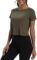 Mippo Workout Tops for Women Cropped Split Back Athletic Gym Exercise Shirts Loose Fit