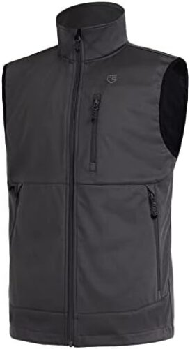 FREE SOLDIER Men’s Lightweight Softshell Golf Vests Outerwear Windproof Sleeveless Jackets for Travel Hiking Running Fishing