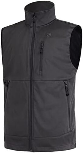 FREE SOLDIER Men’s Lightweight Softshell Golf Vests Outerwear Windproof Sleeveless Jackets for Travel Hiking Running Fishing