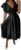 LYANER Women’s Warp V Neck Ruffle Short Sleeve A Line Swing Flared Cocktail Party Midi Dress