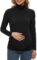 Turtleneck & Long Sleeve Maternity Shirts Side Ruched Maternity Tops for Daily Wear & Casual