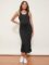 Romwe Women’s Maternity Rib Knit Split Side Sleeveless Bodycon Tank Pencil Dress