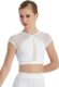 Balera Womens Cap Sleeve Illusion Mesh Detail Crop Top for Girls Dance