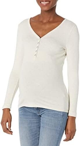 Amazon Essentials Women’s Maternity Nursing Slim-Fit Henley Shirt