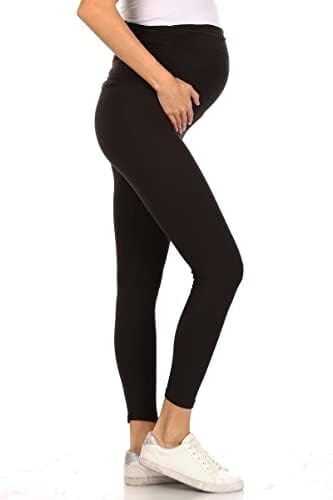 Leggings Depot Women’s Maternity Leggings Over The Belly Pregnancy Casual Yoga Tights