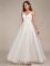 Ever-Pretty Women’s V-Neck Lace Spaghetti Straps Embroidered Ruched Tulle Wedding Dress 0124A