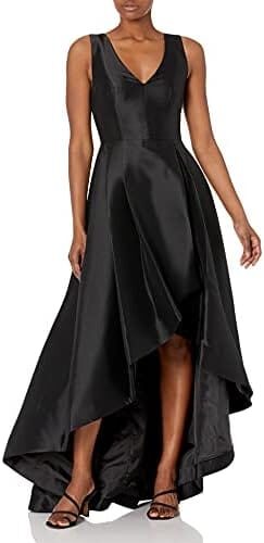 Calvin Klein Sleeveless V-Neck Gown with High-Low Design – Women’s Formal Dresses for Special Occasions