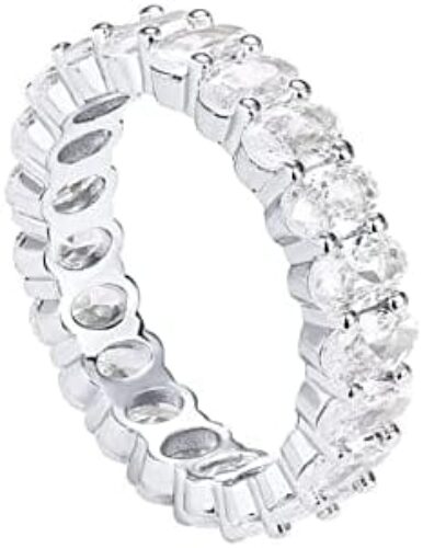 PAVOI 14K Gold Plated Rings Oval Cubic Zirconia Love Ring | Eternity Ring | 5mm Stackable Rings for Women | Gold Rings for Women