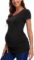 Love2Mi Womens Mama Maternity Tunic Tops Side Ruched T-Shirt Short Sleeve Fitted Pregnancy Clothes