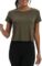 Mippo Workout Tops for Women Cropped Split Back Athletic Gym Exercise Shirts Loose Fit