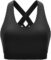 RUNNING GIRL Sports Bra for Women, Criss-Cross Back Padded Strappy Sports Bras Medium Support Yoga Bra with Removable Cups