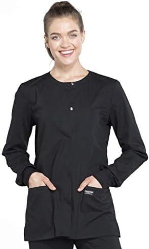 Snap Front Scrub Jackets for Women, Workwear Professionals Soft Stretch WW340