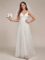 Ever-Pretty Women’s V-Neck Lace Spaghetti Straps Embroidered Ruched Tulle Wedding Dress 0124A