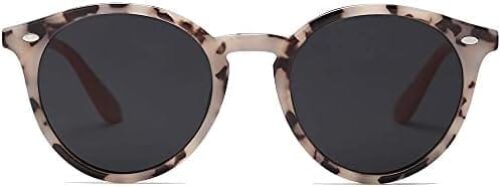 SOJOS Retro Round Polarized Sunglasses for Women Men Classic Vintage Sunnies