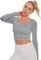 Long Sleeve Shirts for Women Workout Tops Yoga Crop Top Casual Sexy T Shirts for Teen Girls