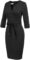 GRACE KARIN Women Retro 3/4 Sleeve Work Office Business Pencil Dress with Belt
