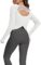 Mippo Cropped Long Sleeve Workout Tops Open Back Athletic Gym Yoga Shirts with Thumb Hole