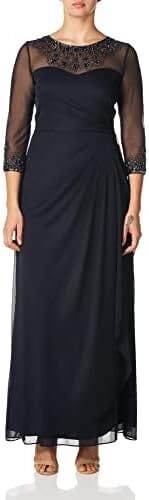 Alex Evenings Women’s Long A-line Sweetheart Neck Dress (Petite and Regular Sizes)