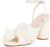 VIMISAOI Womens High Block Chunky Heel Sandals Fashion Open Toe Ankle Buckle Strap Pleated Bow Heel Sandals Wedding Dress Shoes Pumps