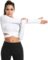 DREAM SLIM Short Sleeve Crop Tops for Women Tummy Cross Fitted Yoga Running Shirts Gym Workout Cropped Tank Tops