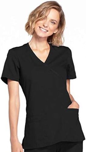 Women’s Mock Wrap Top Workwear Originals with Rib-Knit Back Panels WW650