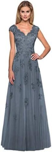 Clothfun Cap Sleeve Mother of The Bride Dresses Evening Gowns for Women Long Fomal Dresses with Pockets