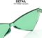 Yoela OLIN Triangle Thick Rimless Sunglasses One Piece Colored Transparent glasses For Women and Men, Green