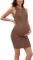 Moyabo Maternity Sleeveless Tank Dress Side Ruching Summer Bodycon Dress for Daily or Baby Shower