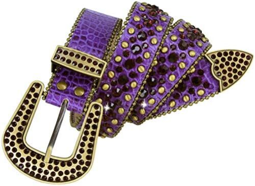 35158 50158 Women’s Belts Rhinestone Belt Fashion Western Cowgirl Bling Studded Design Leather Belt