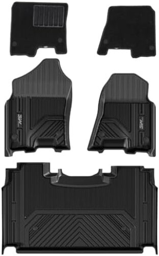 3W Dodge Ram 1500 Floor Mats & Fornt Carpet for 2019-2024 with Original Storage Under Rear Seat All Weather Floor Liner Car Accessories Ram 1500 New Body Crew Cab (Not for Classic Models)