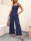 ANRABESS Women’s Casual Loose Sleeveless Tank Jumpsuits Square Collar Smocked Wide Leg Jumpsuit Rompers with Pockets