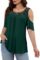Plusashion Women’s Plus Size Tops Dressy Casual Tunics Blouses Lace Summer Cold Shoulder Shirts Short Sleeve