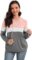 PrinStory Womens Sweatshirts Long Sleeve Casual Color Block Pullover Hoodies Fall Outfits 2023 Clothes