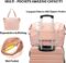 LONG VACATION Luggage Set 4 Piece Luggage Set ABS hardshell TSA Lock Spinner Wheels Luggage Carry on Suitcase (PINK, 6 piece set)