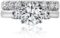 Amazon Collection Sterling Silver Platinum Plated Infinite Elements Cubic Zirconia Three Stone Ring