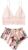 WDIRARA Women’s 2Pcs Floral Lace Cami Top with Shorts Sleepwear Pajama Set