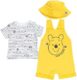 Newborn to Infant 3-Piece Outfit Set: Disney’s Tigger and Winnie the Pooh French Terry Short Overalls, T-Shirt, and Hat