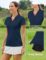 PINSPARK Womens Golf Shirt Short Sleeve Polo Shirts Quick Dry Tennis Tops V-Neck with Collar Pickleball Shirts Golf Outfits