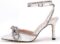 VETASTE Women’s Double Bow Pointed Toe Ankle Strap Crystal Pumps Wedding Bridal Party Stilettos Backless Satin Heeled Sandals