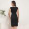 GRACE KARIN Women Ruched Bodycon Dress Cap Sleeve V-Neck Knee Length Work Dress