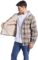 Derbars Men’s Cotton Plaid Shirts Jacket Fleece Lined Flannel Shirts Sherpa Button Down Jackets with Hood for Men