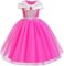 Girls Aurora Princess Dress Sleeping Beauty Fancy Dress Up Halloween Christmas Birthday Party Gown (w/Accessories)