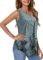 Zyyfly Womens Tank Tops Loose Fit Summer Henley Shirts Pleated Flowy Sleeveless Tunic Tops
