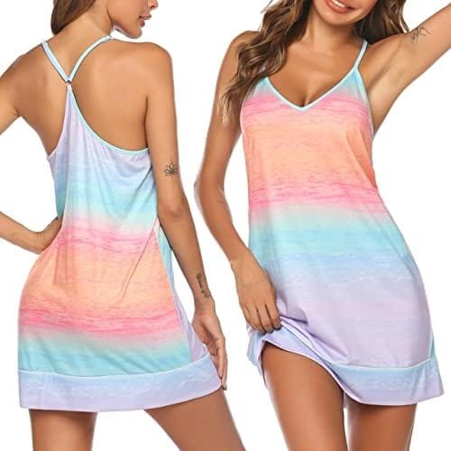 Ekouaer Women’s V Neck Sleeveless Nightgown