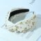 CULHEITE 2 Pack Pearly Knotted Women Headband Jeweled Embellished Gem Hairband White Black Set Luxury Fashion Hair Accessories for Women
