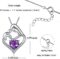 925 Sterling Silver Purple Birthstone Mother Daughter Love Heart Pendant Necklace Jewelry Gifts for Mom Women