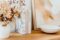 Decorative Books with Blank Pages, Removable Dust Covers, Wooden Bead Garland and Twine – 7 pieces (Cream) – Neutral and Modern Decorative Book Stack for Home Decor – Fashion Designer Display Books, Faux Books – for Decoration, Boho Decor, Living Room, Coffee Table Decor, Shelf Decor, Mantel, Entryway Table
