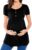 POSHGLAM Women’s Maternity Top Shirts Round Neck Ruched Pregnancy Clothes with Button Accent