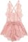 MakeMeChic Women’s Lace Teddy Lingerie Deep V Backless Sleeveless Romper Sleepwear
