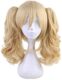 Morvally Short Straight Blonde Bob Wig with Two Jaw Claws Ponytail Hair for Cosplay Costume Halloween Wigs
